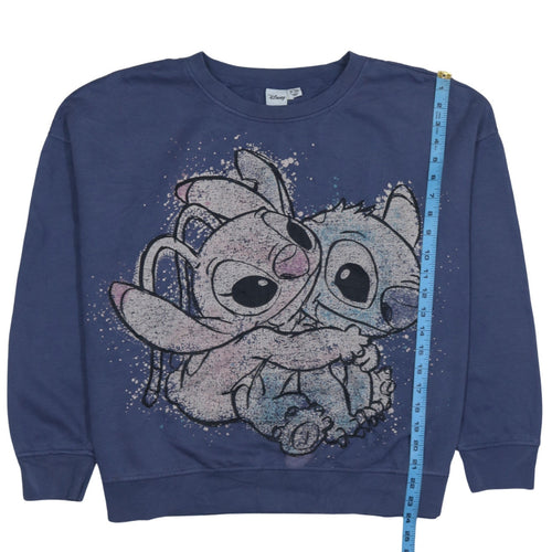 Disney Womens Blue Stitch Sweatshirt XL Lilo & Stitch Graphic Pullover