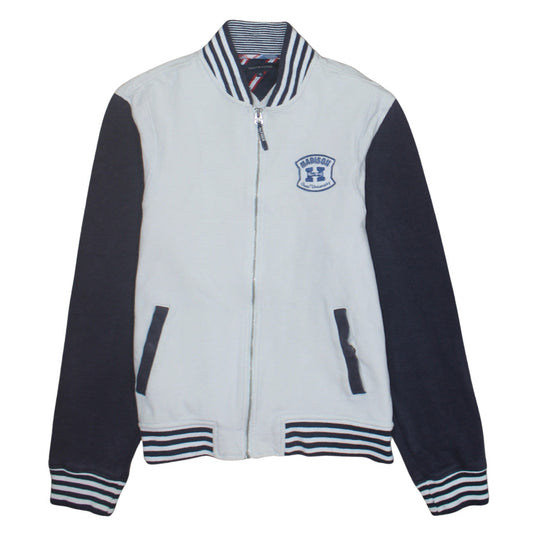 Tommy Hilfiger Men's Beige & Navy Varsity Jacket Size M Cotton Blend