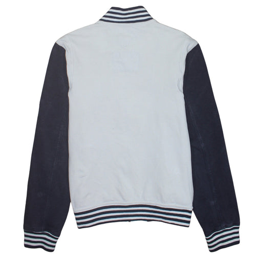 Tommy Hilfiger Men's Beige & Navy Varsity Jacket Size M Cotton Blend