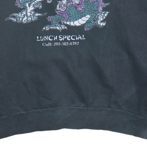 Pull & Bear Women's Black Dragon Graphic Sweatshirt S