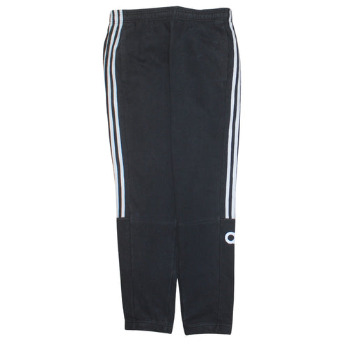 Adidas Mens Black Track Pants M Elastic Waist Tapered Sports Trousers