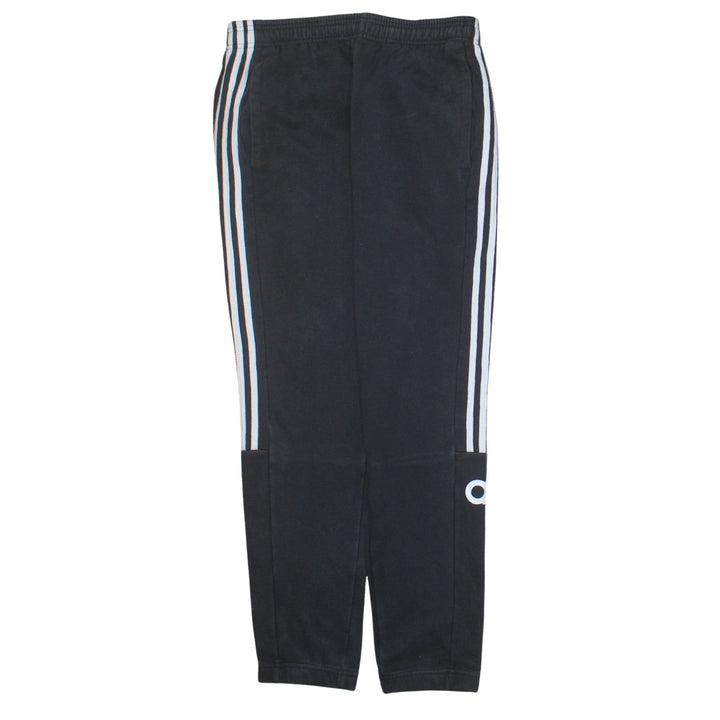 Adidas Mens Black Track Pants M Elastic Waist Tapered Sports Trousers