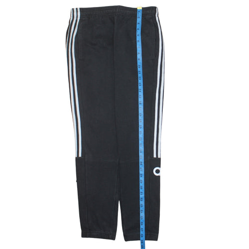Adidas Mens Black Track Pants M Elastic Waist Tapered Sports Trousers