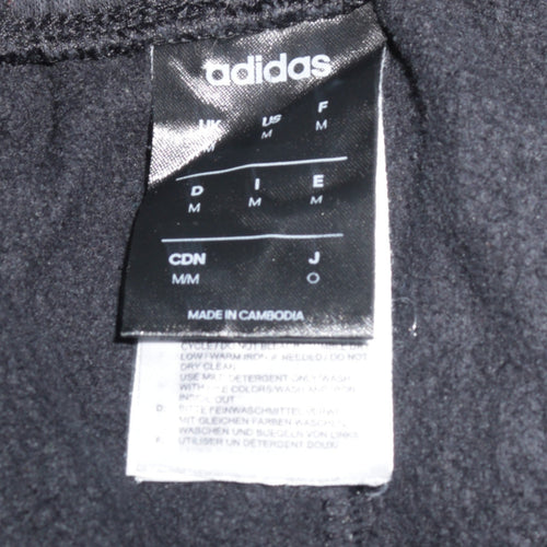 Adidas Mens Black Track Pants M Elastic Waist Tapered Sports Trousers