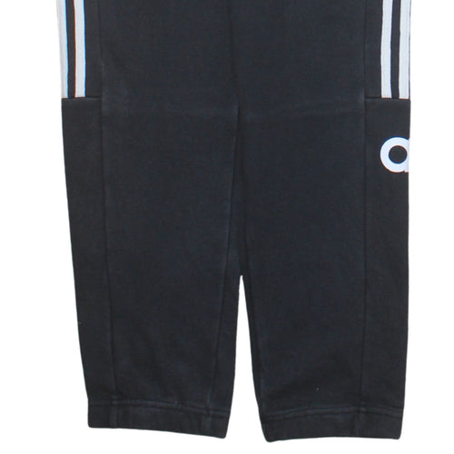 Adidas Mens Black Track Pants M Elastic Waist Tapered Sports Trousers