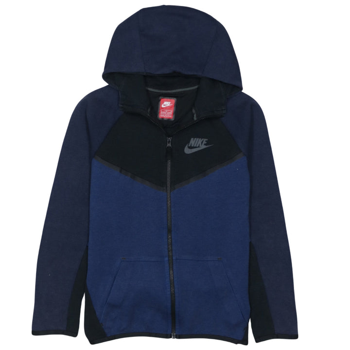 Nike Boys Blue & Black Full Zip Hoodie XL 13-15 Years Fleece Lined