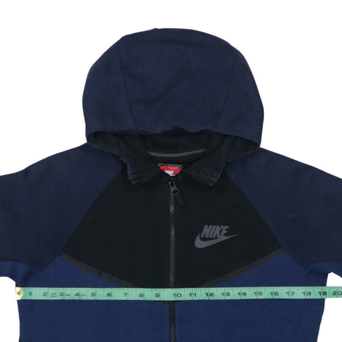 Nike Boys Blue & Black Full Zip Hoodie XL 13-15 Years Fleece Lined