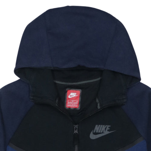 Nike Boys Blue & Black Full Zip Hoodie XL 13-15 Years Fleece Lined