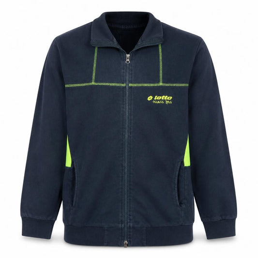Lotto Men's Blue Cotton Track Jacket Size L Full Zip Sportswear