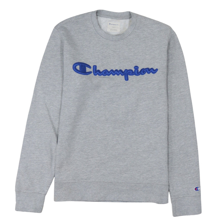 Champion Men's Grey Small Pullover Sweatshirt Crew Neck Embroidered Logo