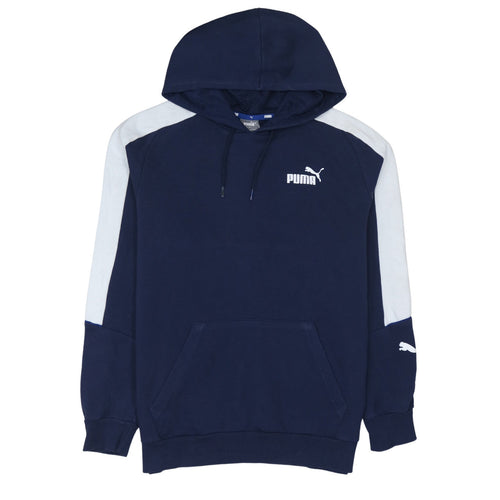 Puma Men's Blue Pullover Hoodie Size M Logo Sportswear Sweatshirt