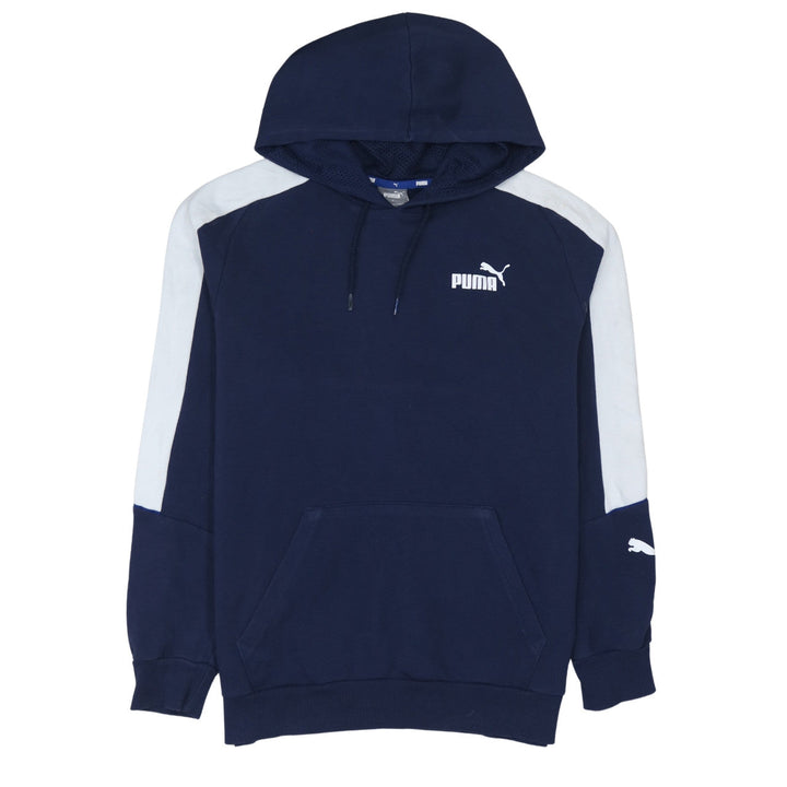 Puma Men's Blue Pullover Hoodie Size M Logo Sportswear Sweatshirt