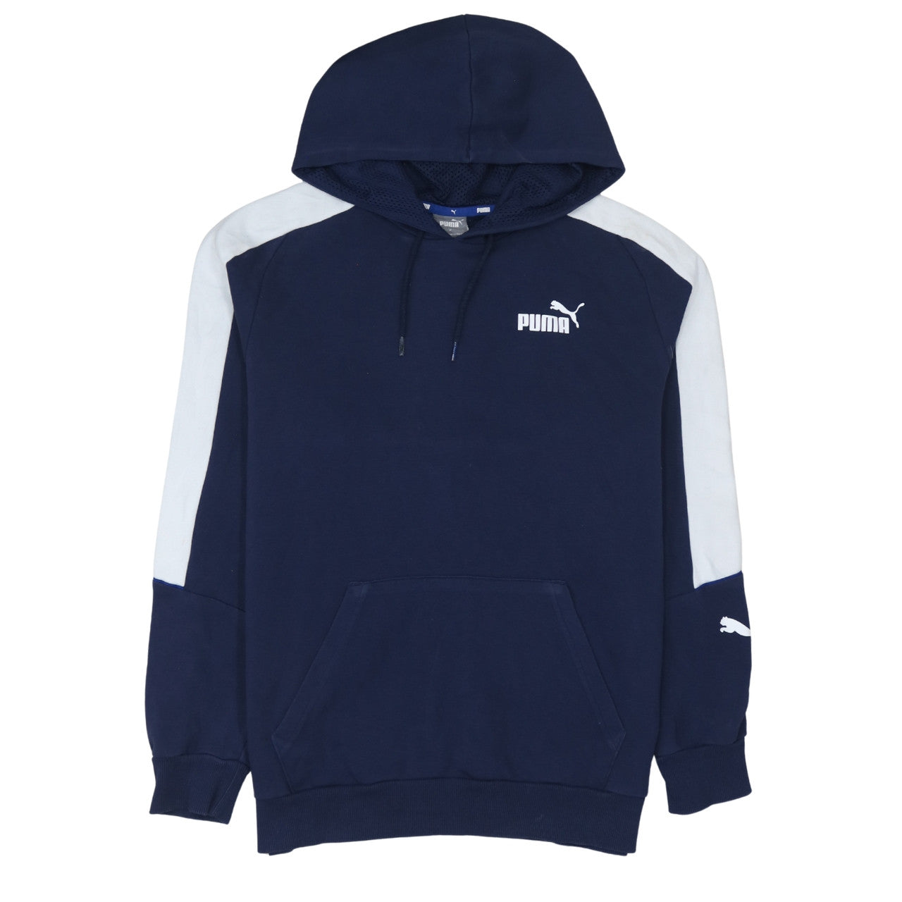Puma Men's Blue Pullover Hoodie Size M Logo Sportswear Sweatshirt