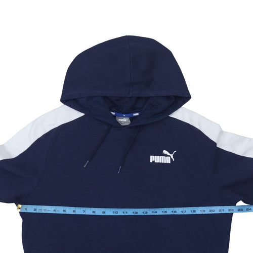 Puma Men's Blue Pullover Hoodie Size M Logo Sportswear Sweatshirt