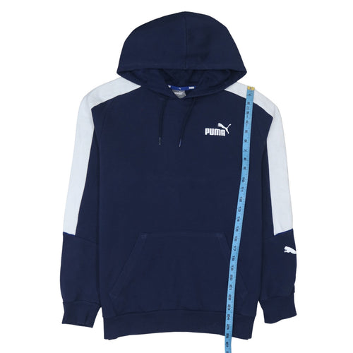 Puma Men's Blue Pullover Hoodie Size M Logo Sportswear Sweatshirt