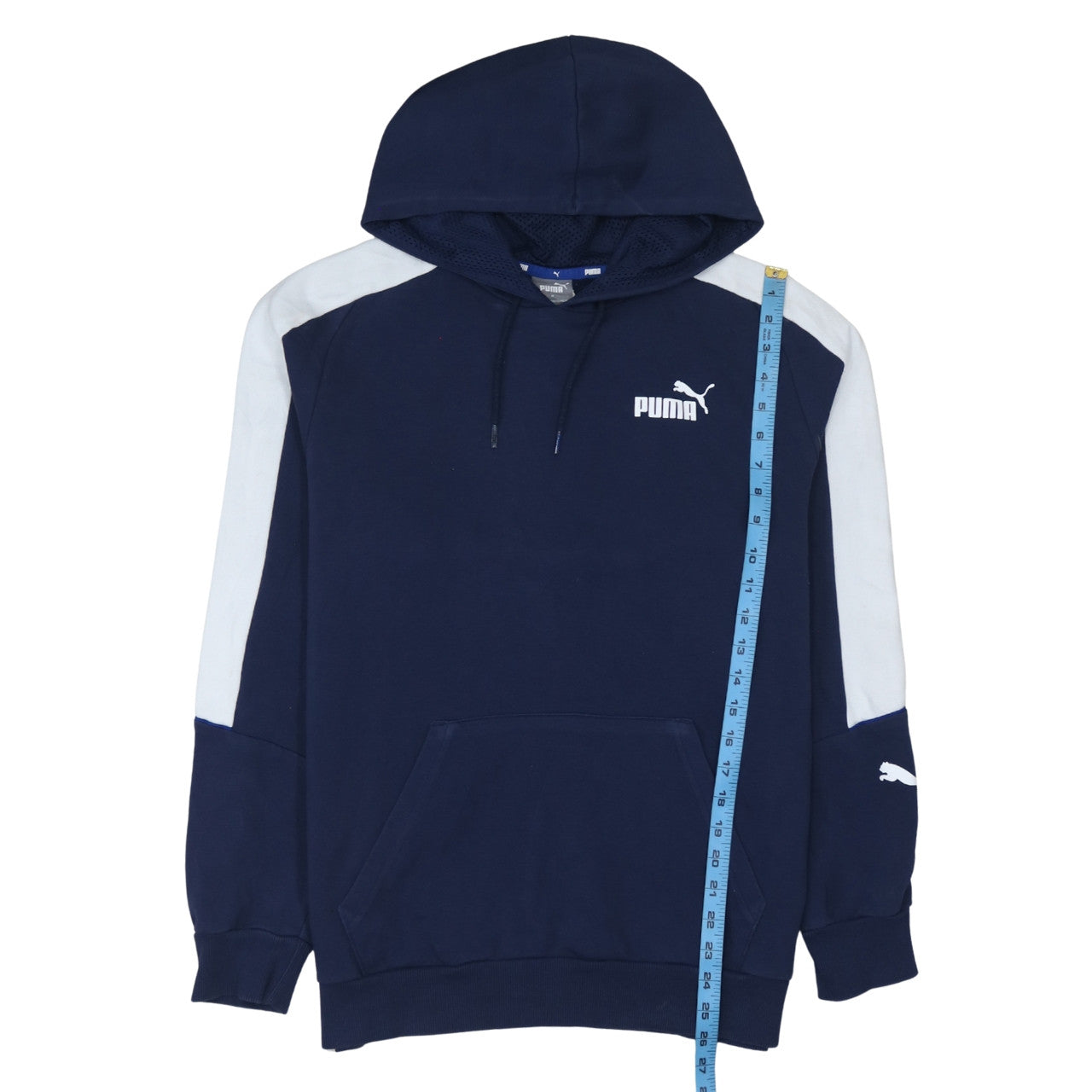 Puma Men's Blue Pullover Hoodie Size M Logo Sportswear Sweatshirt