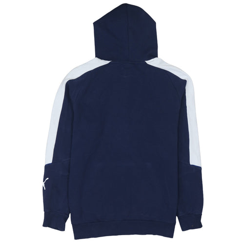 Puma Men's Blue Pullover Hoodie Size M Logo Sportswear Sweatshirt