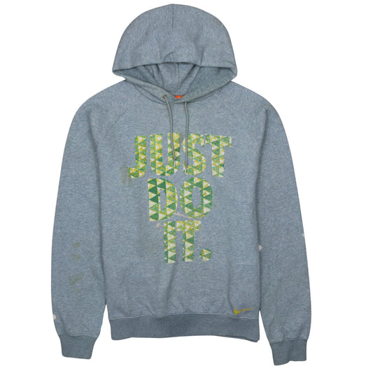 Nike Men's Grey Pullover Hoodie L Graphic Print Just Do It Sports