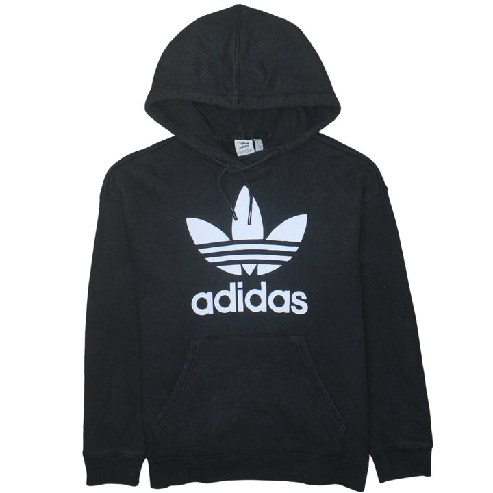 Adidas Womens Black Medium Pullover Hoodie with Logo Print
