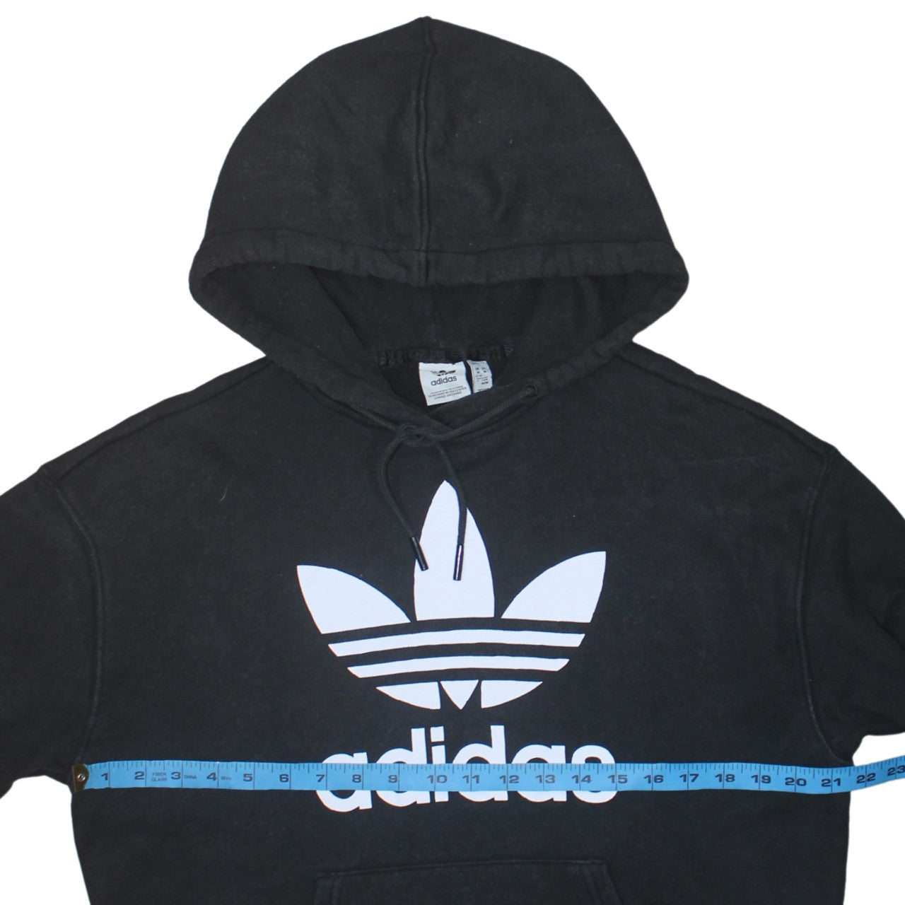 Adidas Womens Black Medium Pullover Hoodie with Logo Print