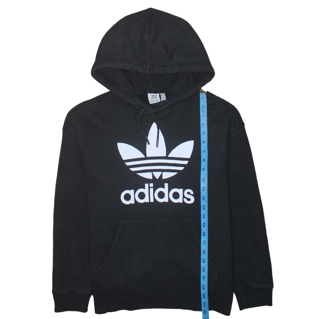 Adidas Womens Black Medium Pullover Hoodie with Logo Print