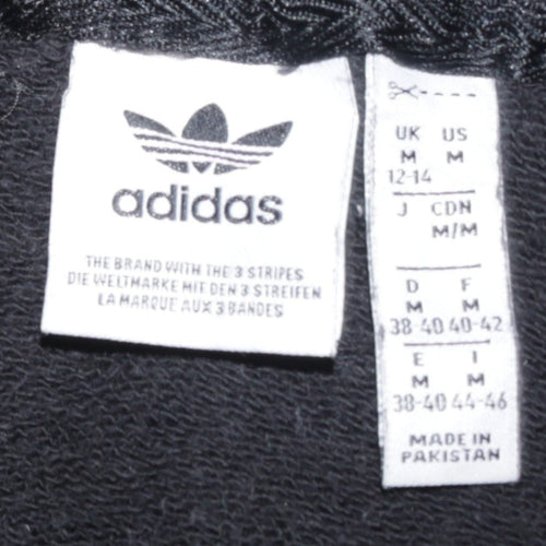 Adidas Womens Black Medium Pullover Hoodie with Logo Print