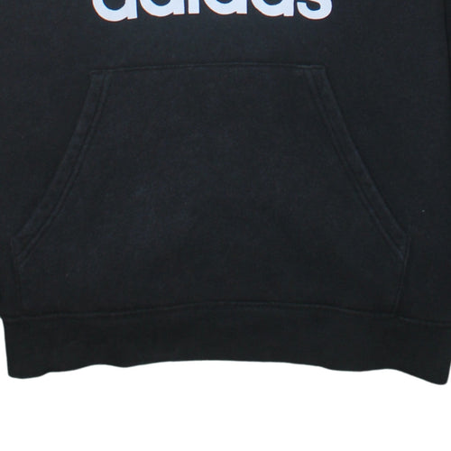 Adidas Womens Black Medium Pullover Hoodie with Logo Print
