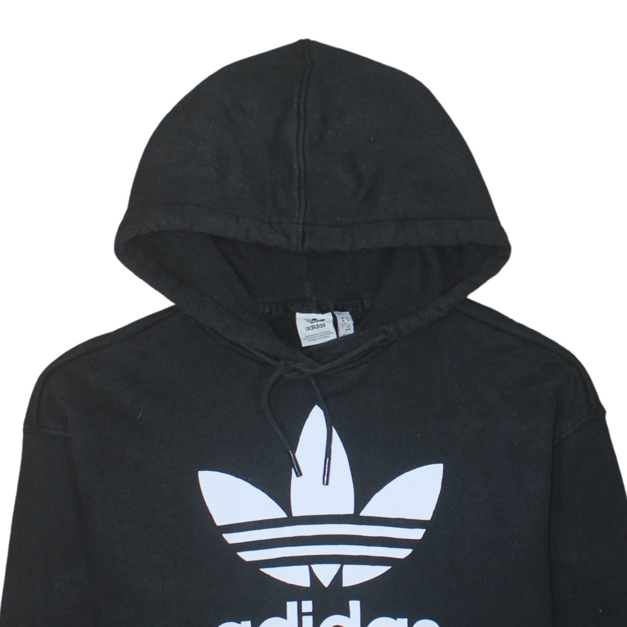 Adidas Womens Black Medium Pullover Hoodie with Logo Print