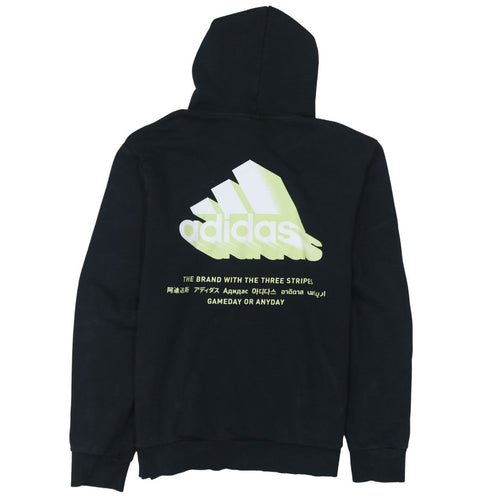 adidas Men's Black Pullover Hoodie Medium Graphic Sportswear