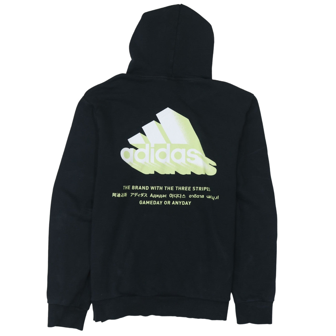 adidas Men's Black Pullover Hoodie Medium Graphic Sportswear