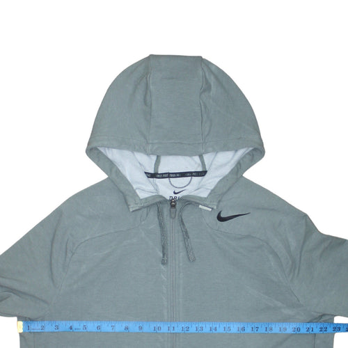 Nike Men's Grey Dri-Fit Full Zip Hoodie Size L Athletic Fit
