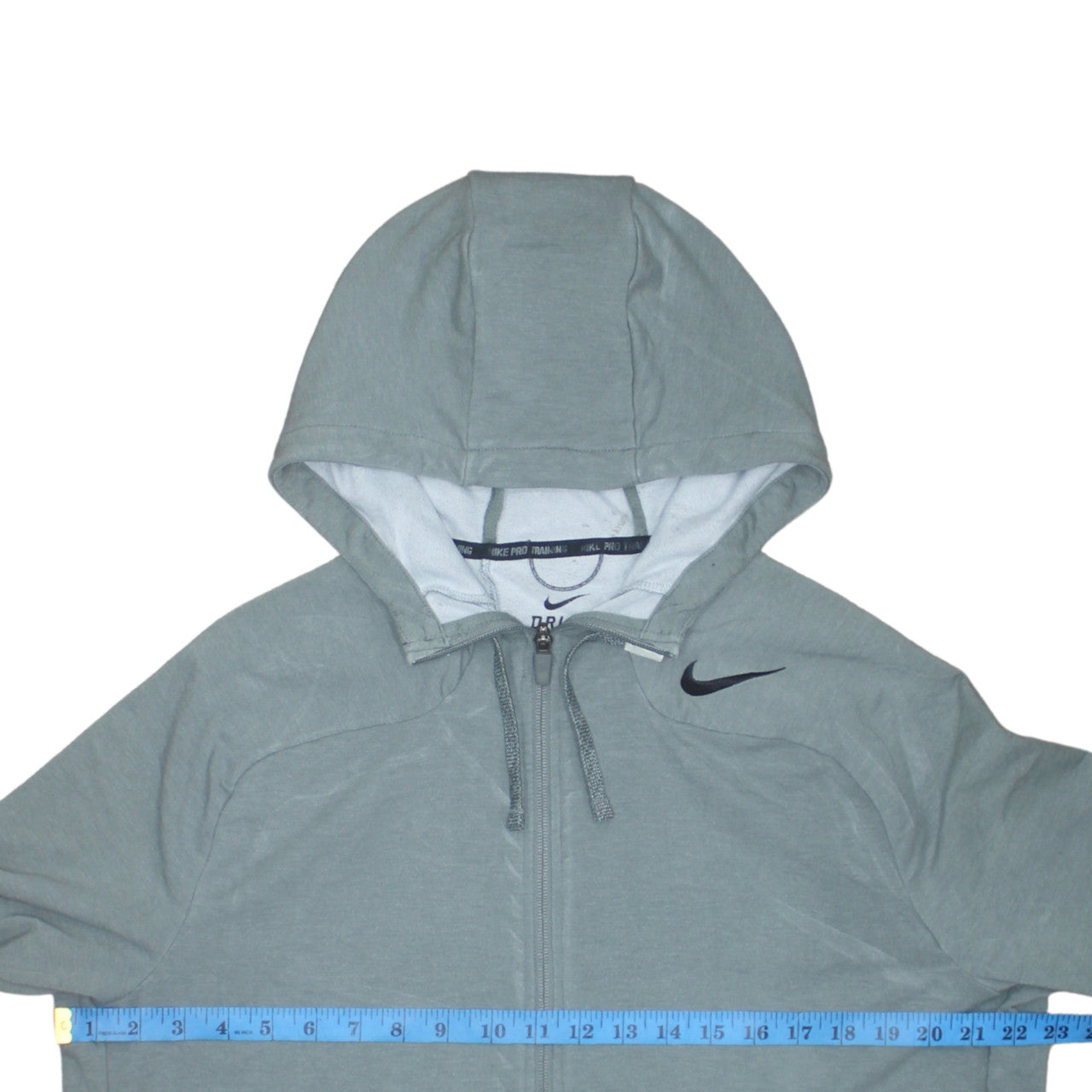 Nike Men's Grey Dri-Fit Full Zip Hoodie Size L Athletic Fit