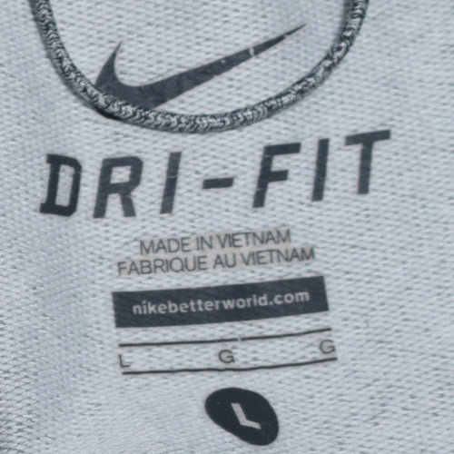 Nike Men's Grey Dri-Fit Full Zip Hoodie Size L Athletic Fit
