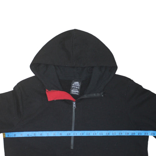 adidas Men's Black & Red XL 1/2 Zip Hoodie Sweatshirt Essentials