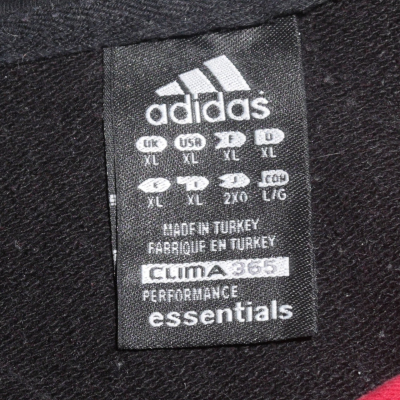 adidas Men's Black & Red XL 1/2 Zip Hoodie Sweatshirt Essentials