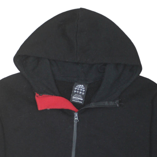 adidas Men's Black & Red XL 1/2 Zip Hoodie Sweatshirt Essentials