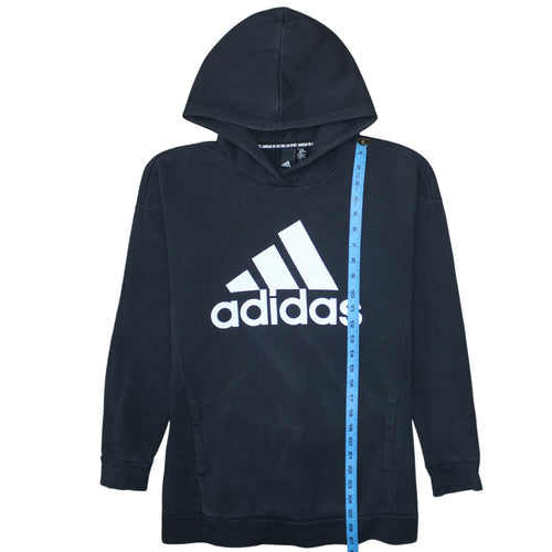 Adidas Womens Black XS Pullover Hoodie with Logo Print