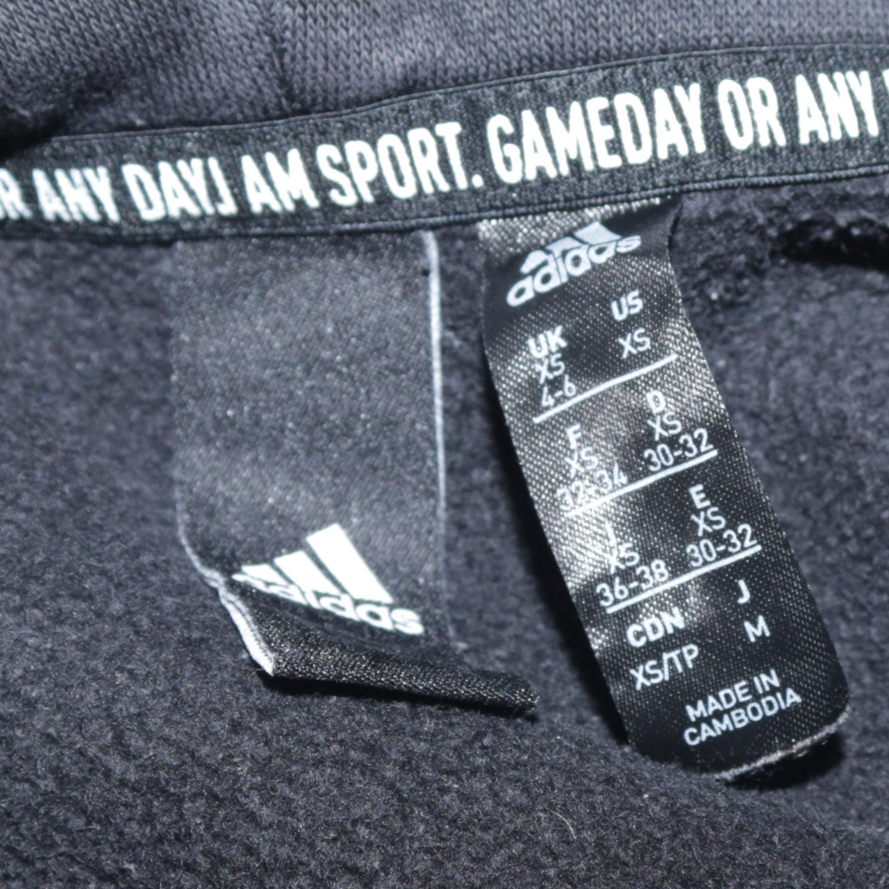 Adidas Womens Black XS Pullover Hoodie with Logo Print