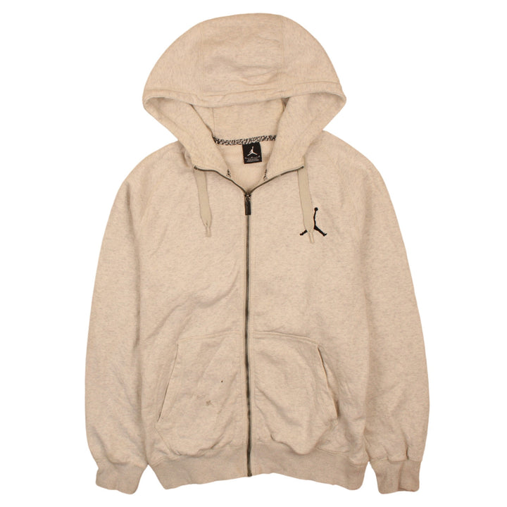 Jordan Men’s Beige Full Zip Hoodie Medium Fleece Sportswear
