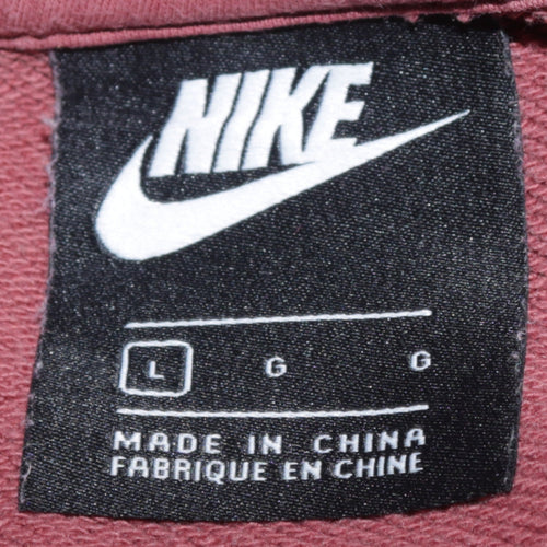 Nike Men's Pink Crew Neck Pullover Sweatshirt L Embroidered Logo