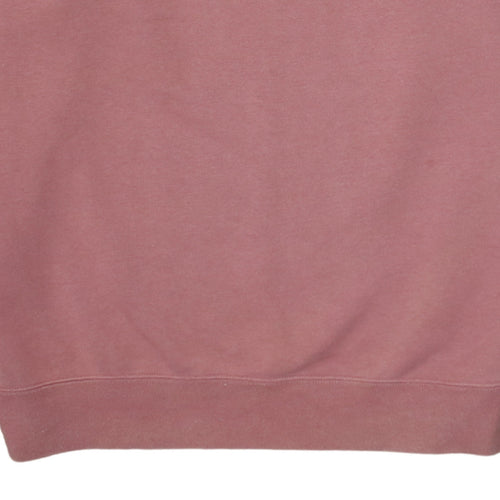 Nike Men's Pink Crew Neck Pullover Sweatshirt L Embroidered Logo
