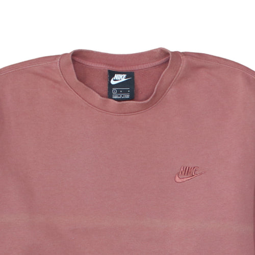 Nike Men's Pink Crew Neck Pullover Sweatshirt L Embroidered Logo