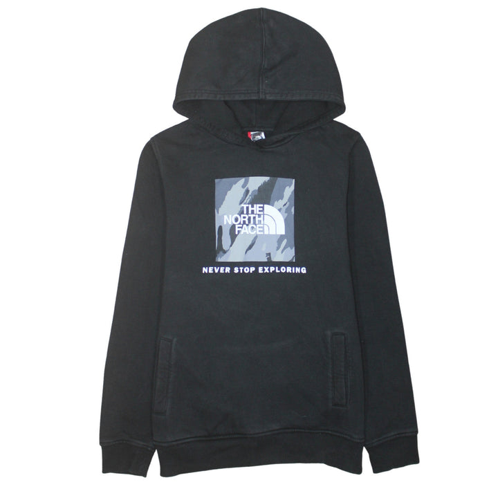 The North Face Boys Black XL Pullover Hoodie Graphic Print Cotton