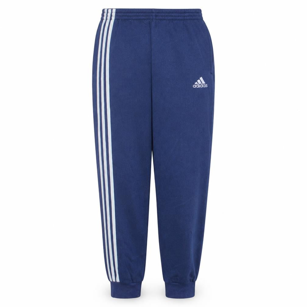 Front view of Adidas Men's Blue Track Pants S Regular Fit Cotton Blend Activewear