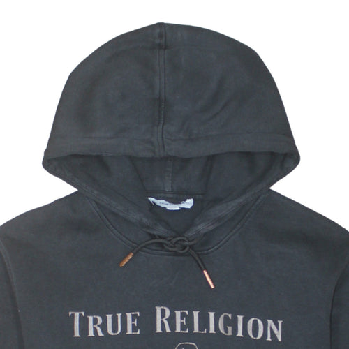 True Religion Men's Black L Pullover Hoodie Graphic Print Fleece