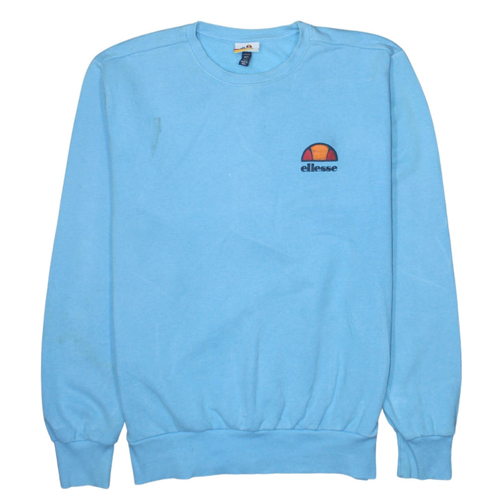 Ellesse Mens Blue Logo Pullover Sweatshirt Size L Crew Neck