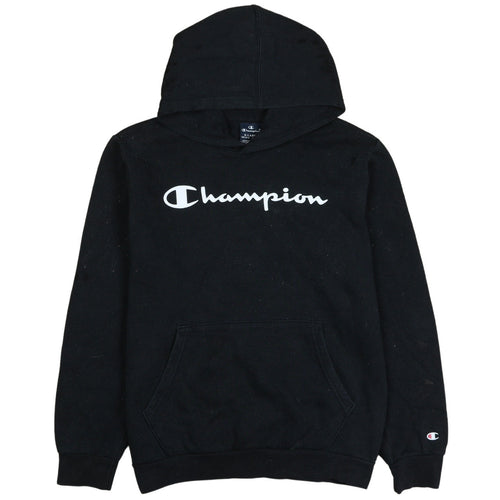 Champion Boys Black Pullover Hoodie 13-14 Years Regular Fit Fleece