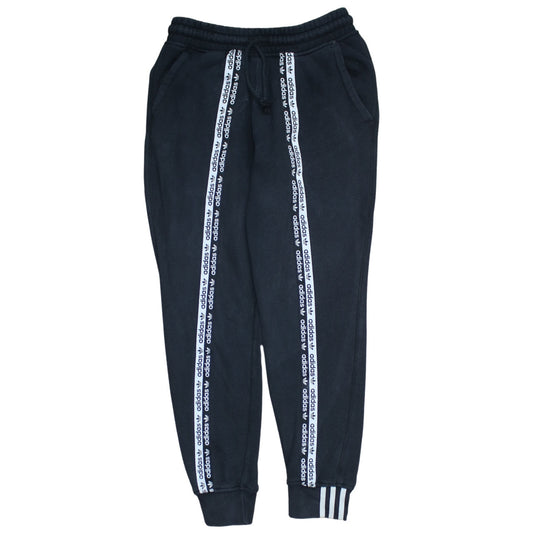 Adidas Womens Black Jogger Sweatpants Size 8 Drawstring Tapered Leg