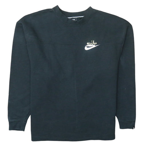 Nike Womens Black S Pullover Sweatshirt Logo Cotton Blend