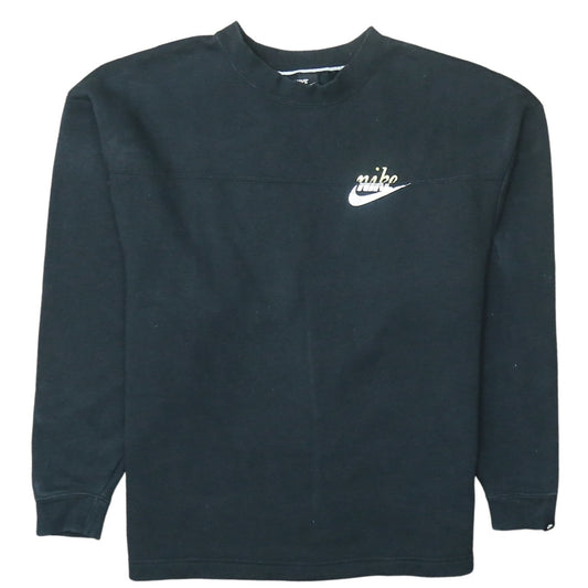 Nike Womens Black S Pullover Sweatshirt Logo Cotton Blend